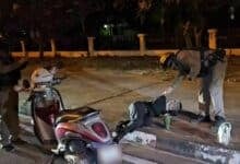 Drunk Thai man found asleep next to Hello Kitty bike in Sattahip