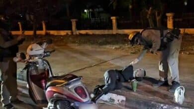 Drunk Thai man found asleep next to Hello Kitty bike in Sattahip