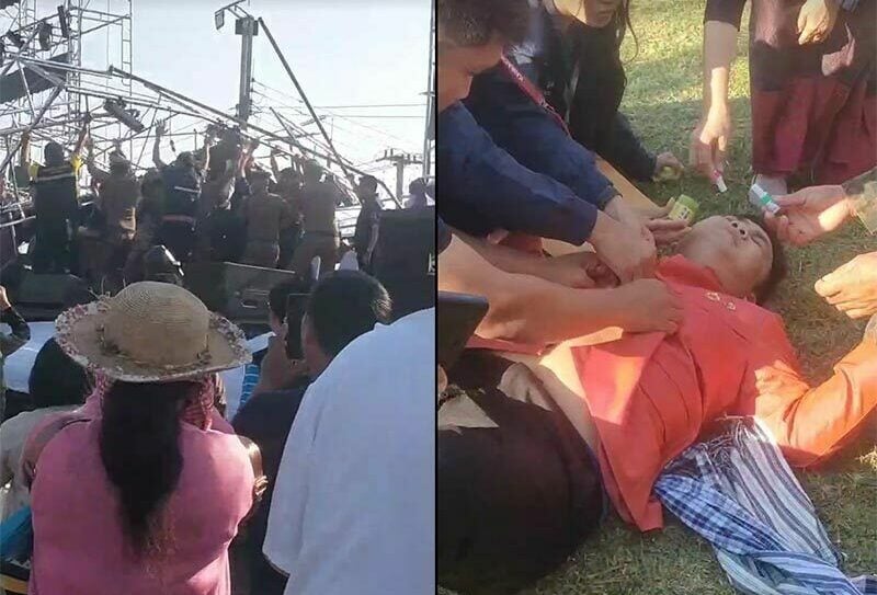 Stage collapse at Yasothon event injures MP, others (video)