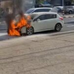 Car blaze prompts evacuation in Ubon Ratchathani
