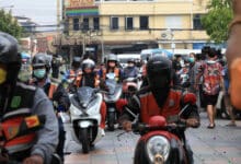 Fare fight: Bang Lamung bikers protest against ride-hailing rivals