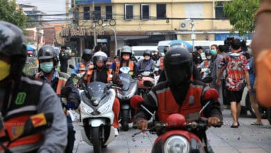 Fare fight: Bang Lamung bikers protest against ride-hailing rivals