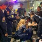 Wheel of misfortune: Truck tyre crashes into repair shop, injures 2 | Thaiger