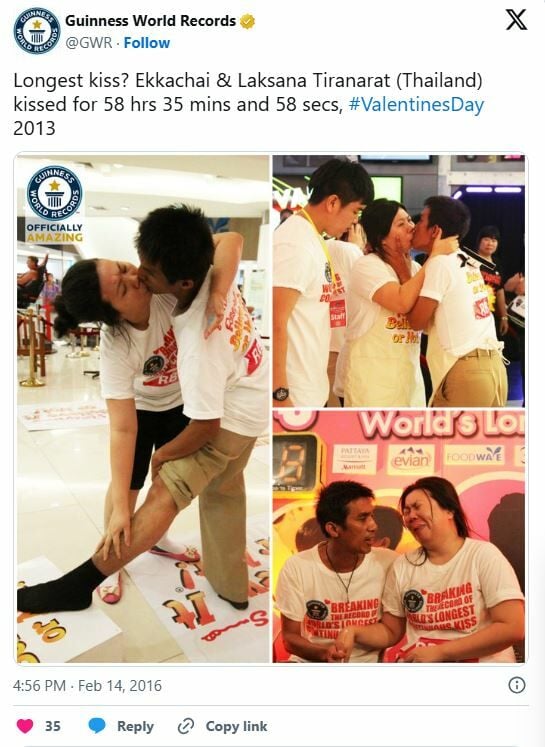 World’s longest kiss Thai couple split after record-breaking romance | News by Thaiger