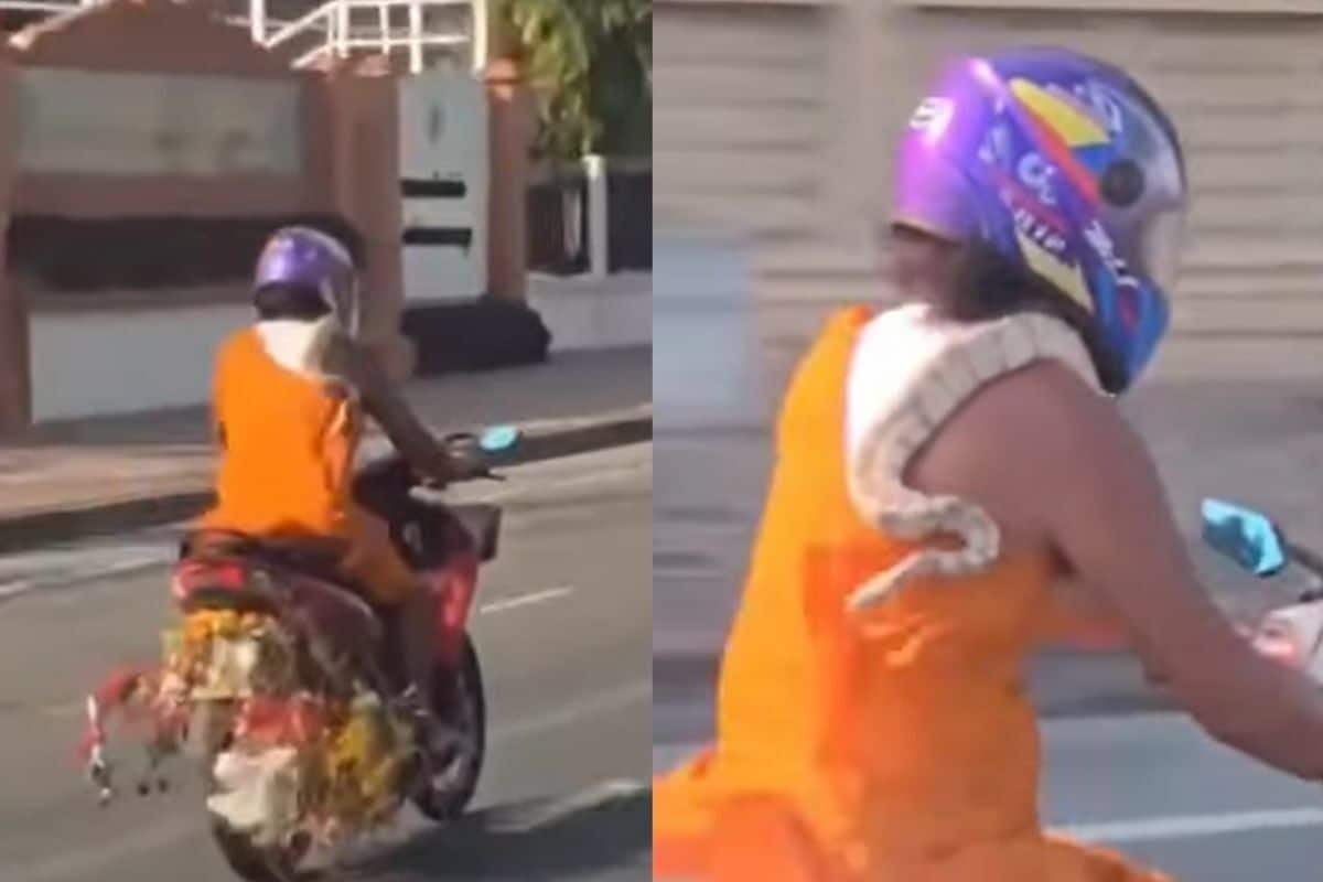 Holy serpent! Monk spotted cruising Pattaya with a snake