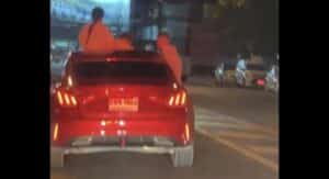Russian man arrested in Phuket for reckless driving with kids exposed