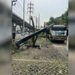 Rama II drama: Crane truck collapse severely injures man | Thaiger