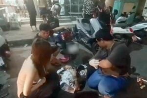 Drunk transwoman driver crashes into Pattaya meatball vendor