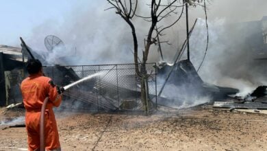 Two homes gutted, Pattaya residents burned in frantic fire escape