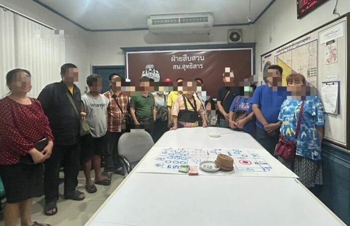 Police raid illegal gambling den in Suthisan, arrest 19 people