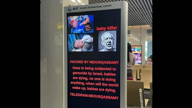 Phuket Airport security questioned after sign hacked | News by Thaiger