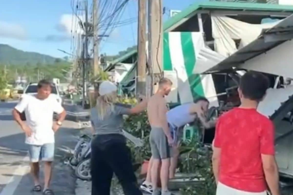 Foreign couple injure after BMW crashes restaurant