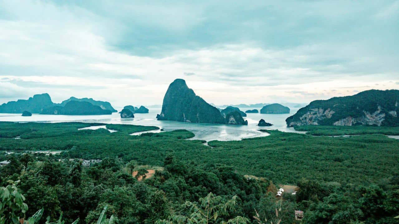 Aerial view of Phang Nga Bay