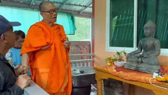Ancient Buddha statue found in Phayao coconut grove