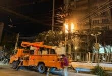 Pattaya technician blasted off pole in fiery high-voltage horror