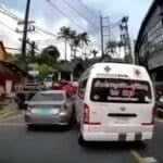 Heartless taxi blocks Phuket ambulance rushing patient to hospital | Thaiger