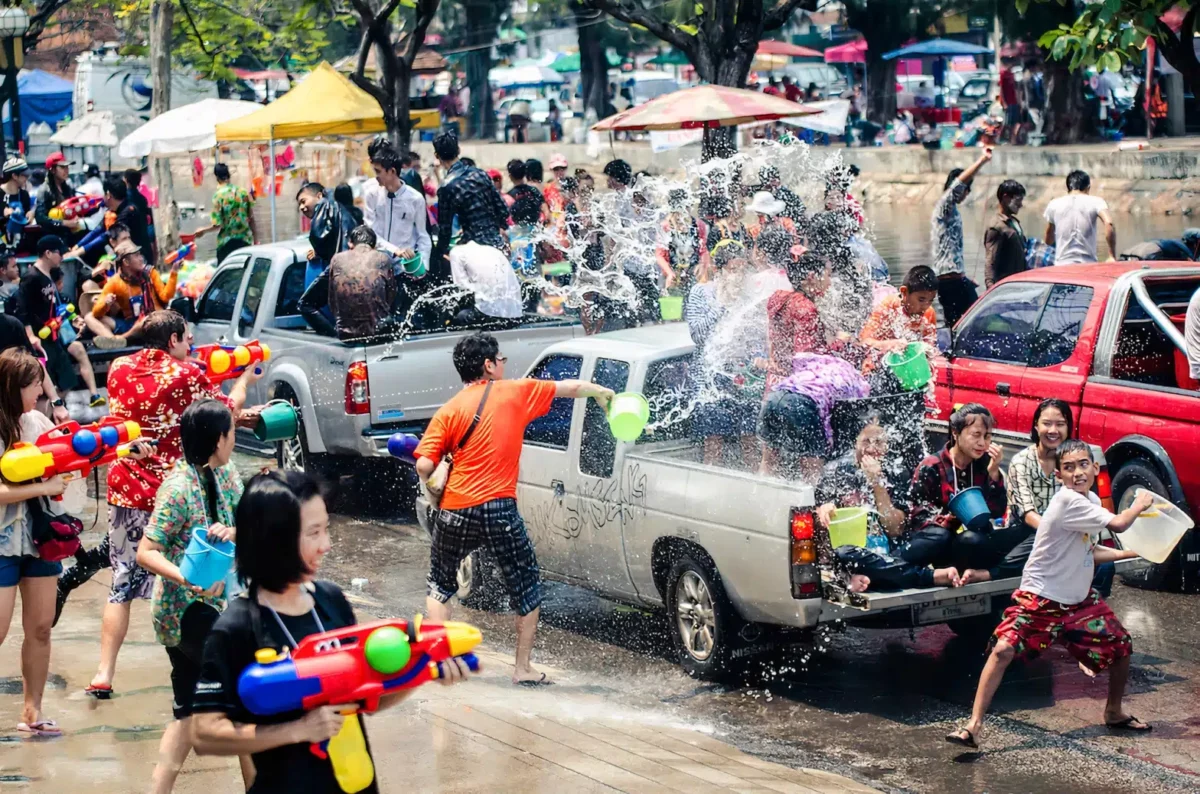 Songkran water fight