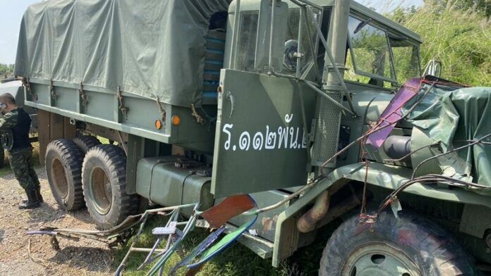 Military truck and motorcycle collision kills 3 in central Thailand | News by Thaiger