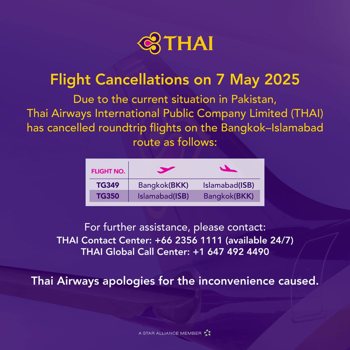 Thai Airways warns of delays as airspace dispute disrupts flights | News by Thaiger