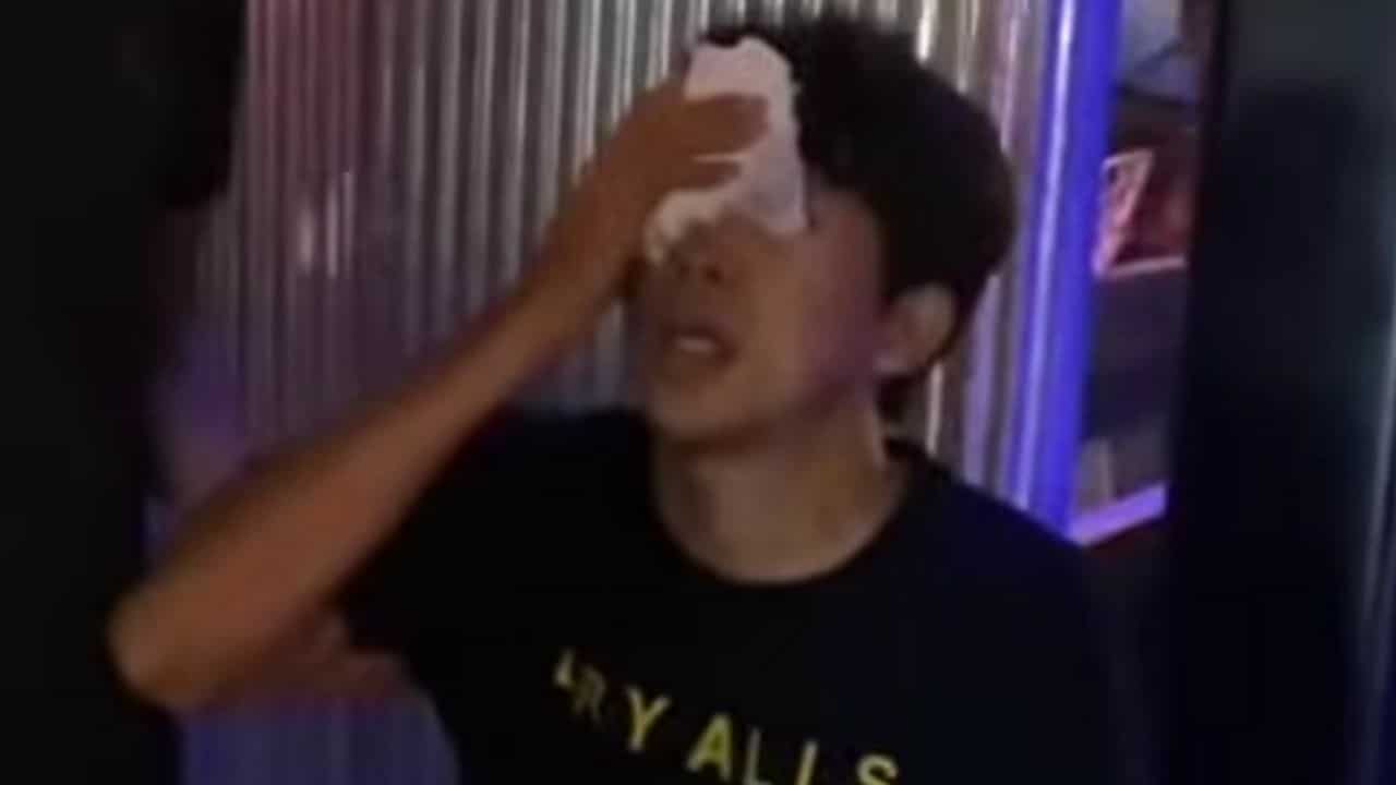 South Korean man cut on face by steel plate on Pattaya footpath