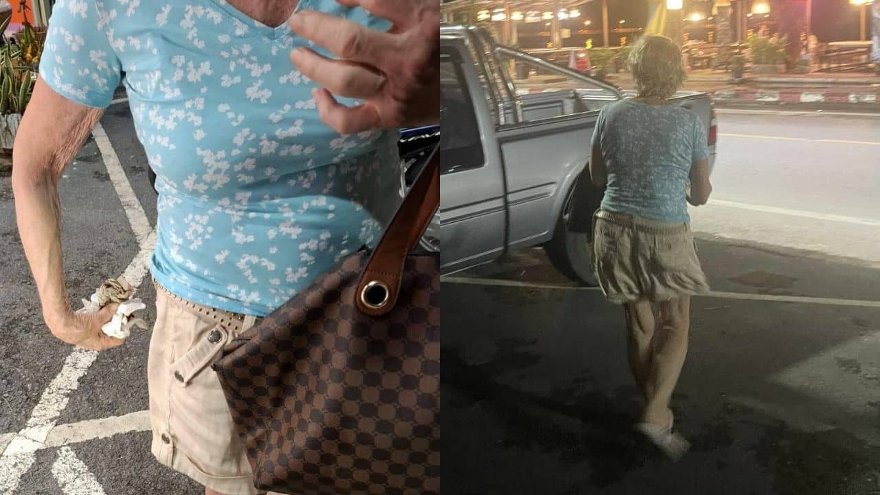 Foreign tourists caught defecating outside restuarant in Phuket