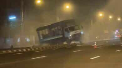 Witnesses spooked as ‘haunted truck’ moves on its own after crash