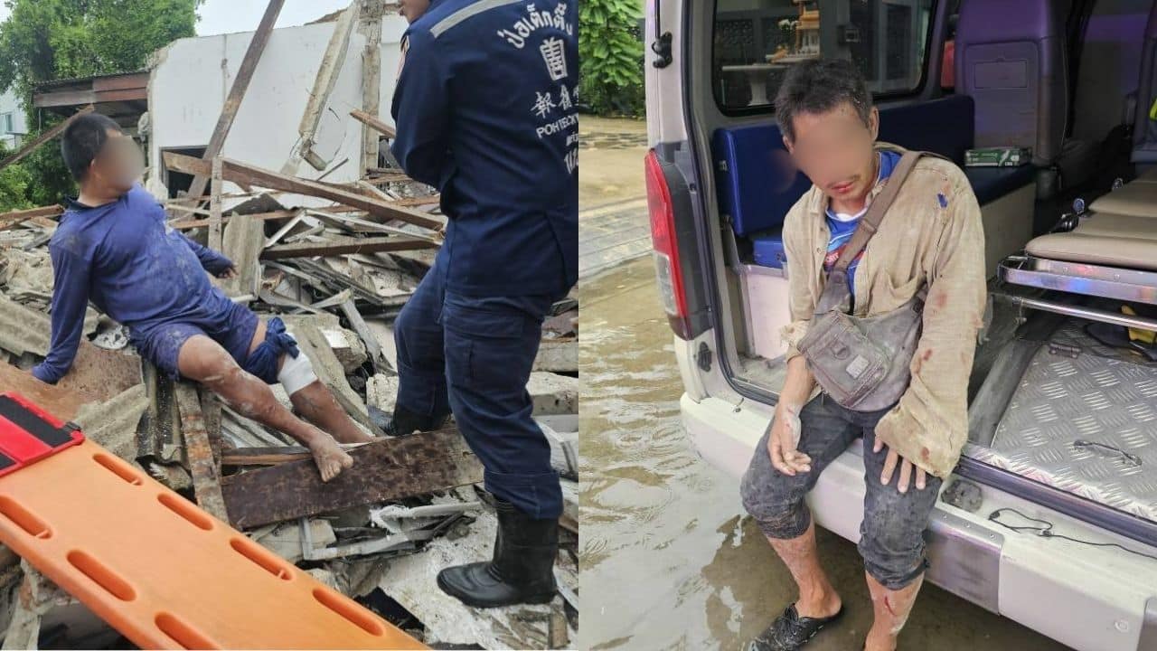 Construction workers rescued from collapsed house