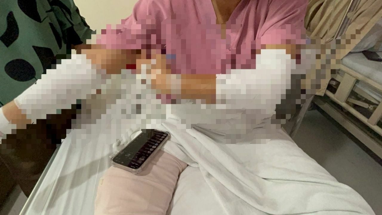 Thai tomboy injured in road rage by sedan driver