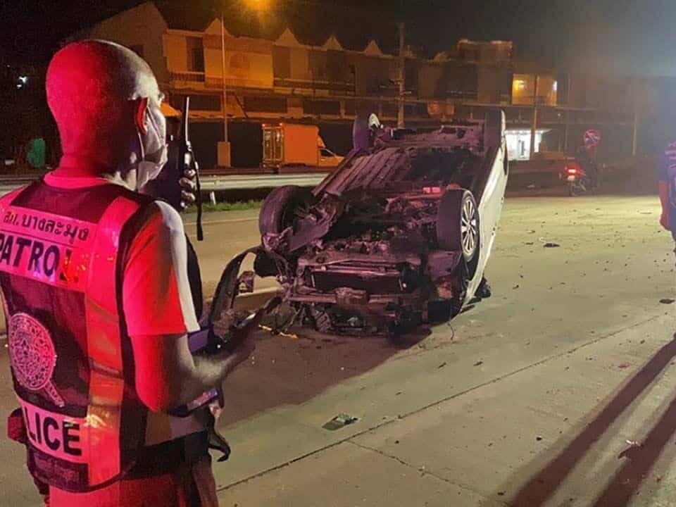 Flipped and lucky: Pattaya driver cheats death after horror smash | News by Thaiger