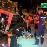 Tour bus flips in northeast Thailand, 36 injured in midnight crash