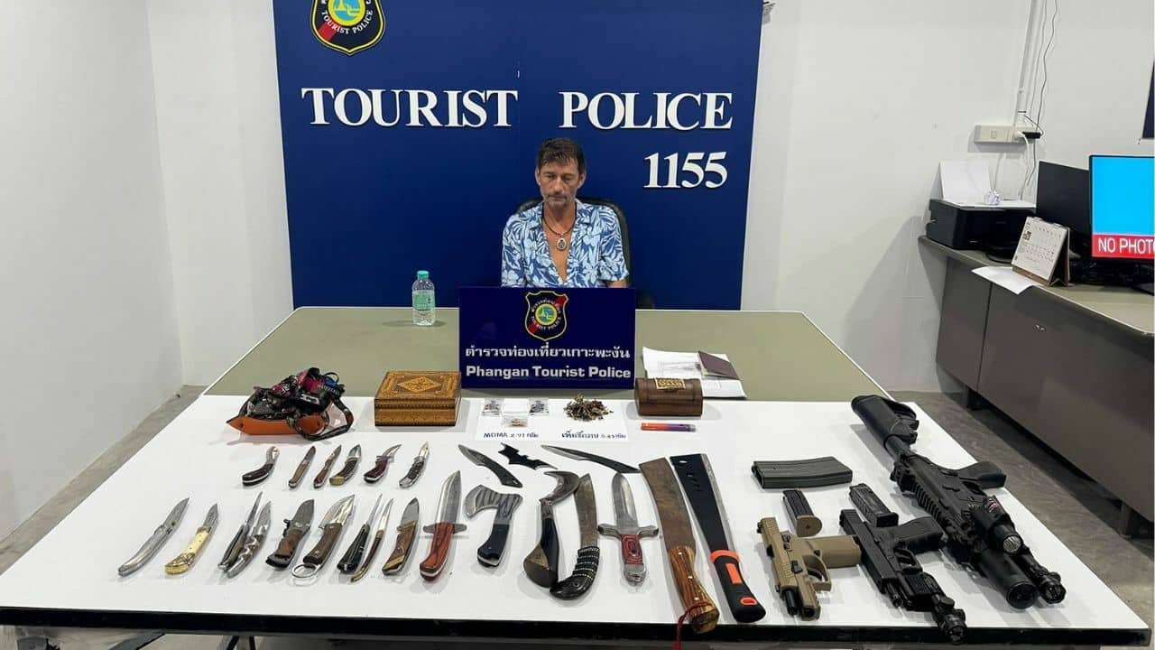 Frenchman busted on Koh Pha Ngan with drug and weapon haul