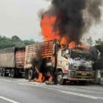 Truck brake failure sparks fiery crash on Highway 304 | Thaiger