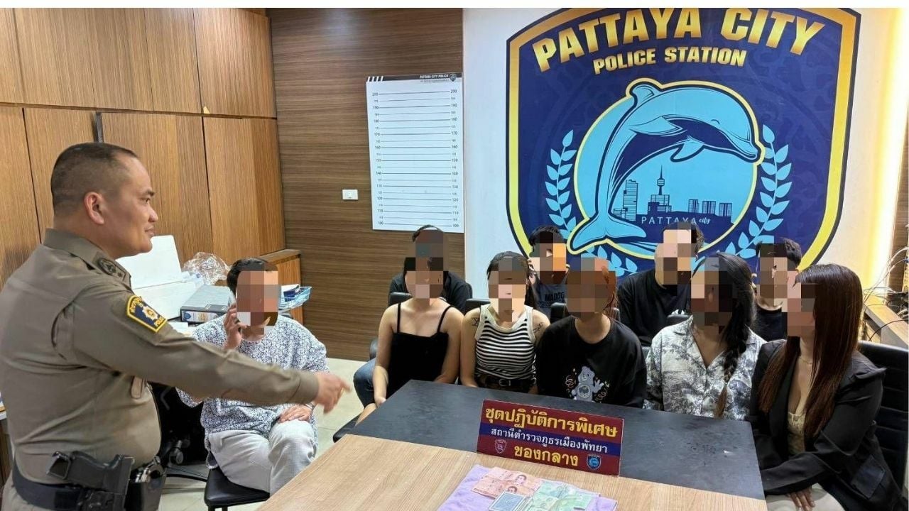 Pattaya police bust illegal gambling ring, 10 arrested