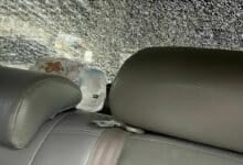 Near miss: Cement chunk smashes woman’s car on Rama II