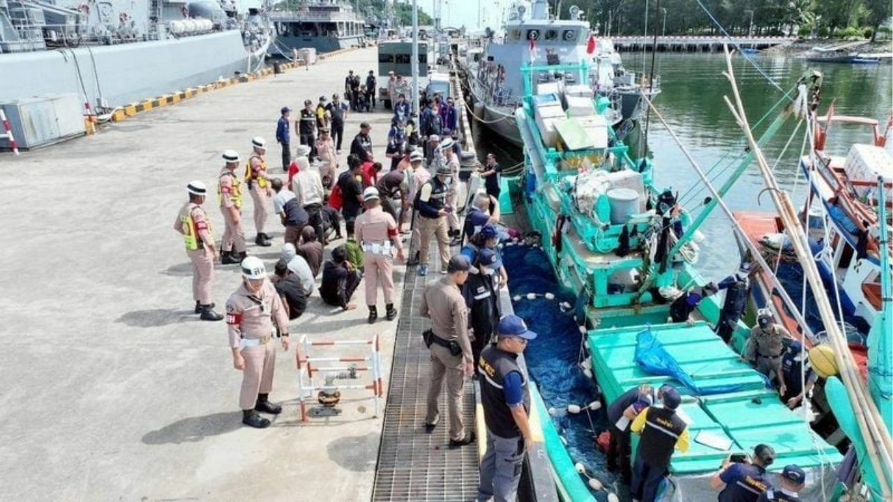 Royal Thai Navy seizes illegal Indonesian fishing boats off Phuket