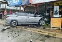 Rainy wreck: Wild crash smashes noodle shop in Chon Buri