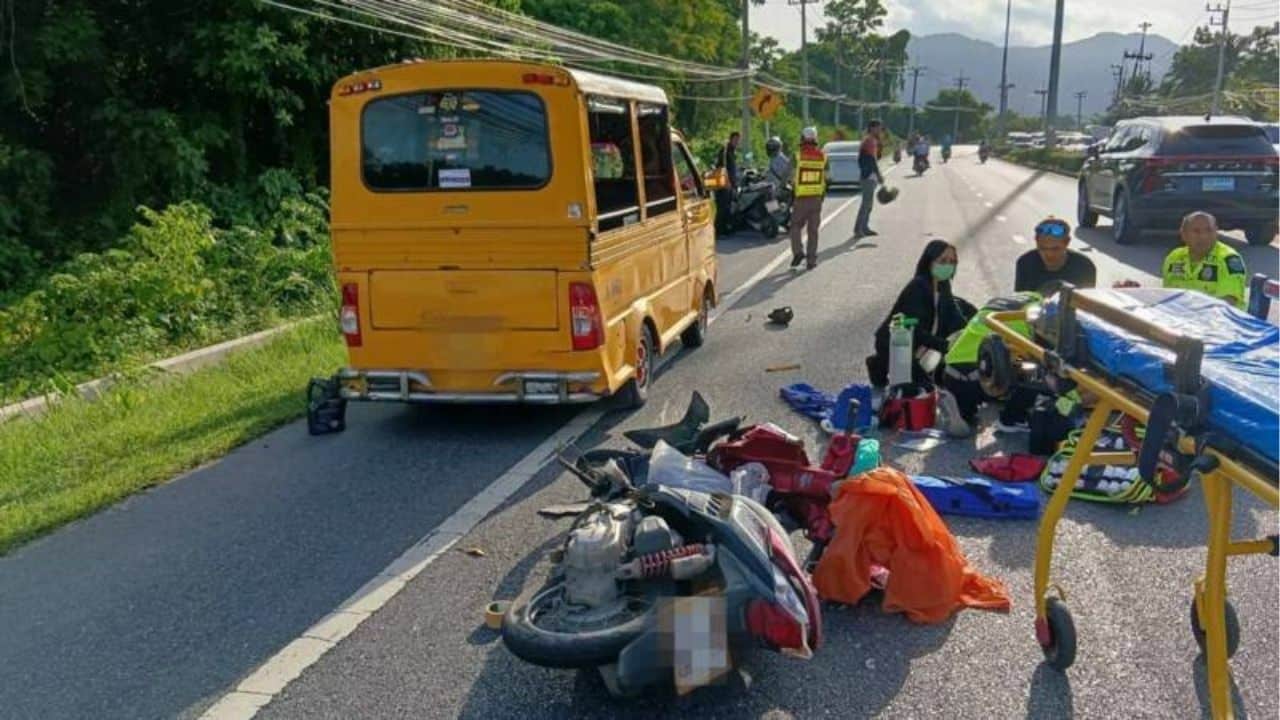 Phuket man dies after slamming into parked tuk tuk