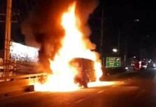 Van fire on Bangkok bridge disrupts traffic, no injuries