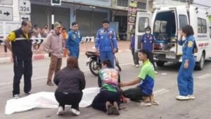 Elderly couple hit by pickup truck in Kanchanaburi collision