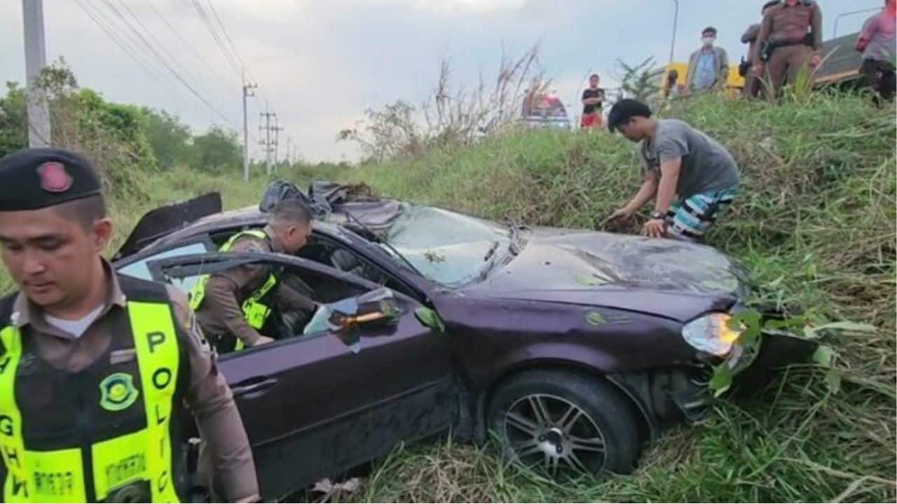 Fake licence plate leads to car crash in Ayutthaya chase