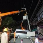 Van crash causes Phuket transformer explosion, driver electrocuted