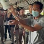 Man detained for throwing concrete at vehicles on Bang Na-Trat Road