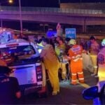 Motorway crash in Chon Buri leaves three trapped in wreckage