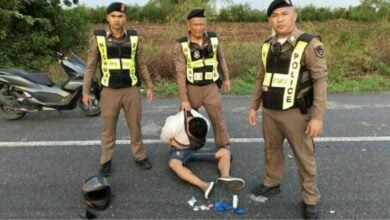 Man arrested with drugs and firearm after evading Lop Buri checkpoint