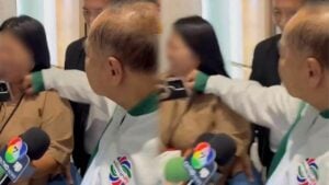 Pom-pom pow! Big Pom swings at reporter in ‘strength test’ stunt