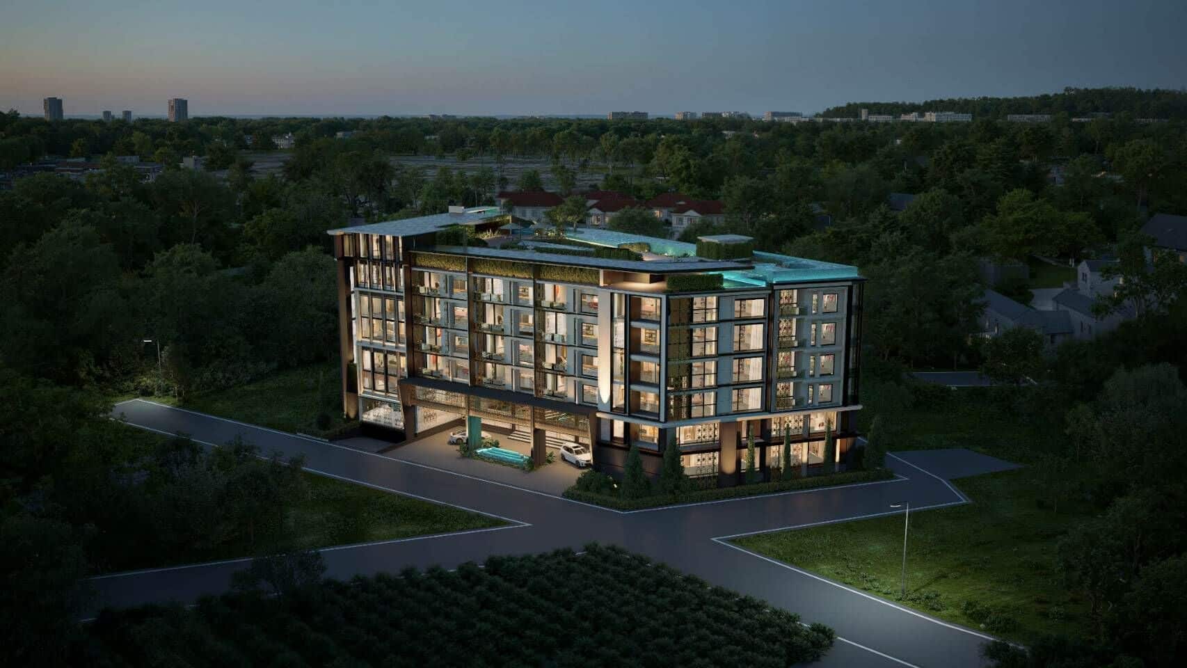 The exterior of 8 Atelier, a condo for sale in Phuket