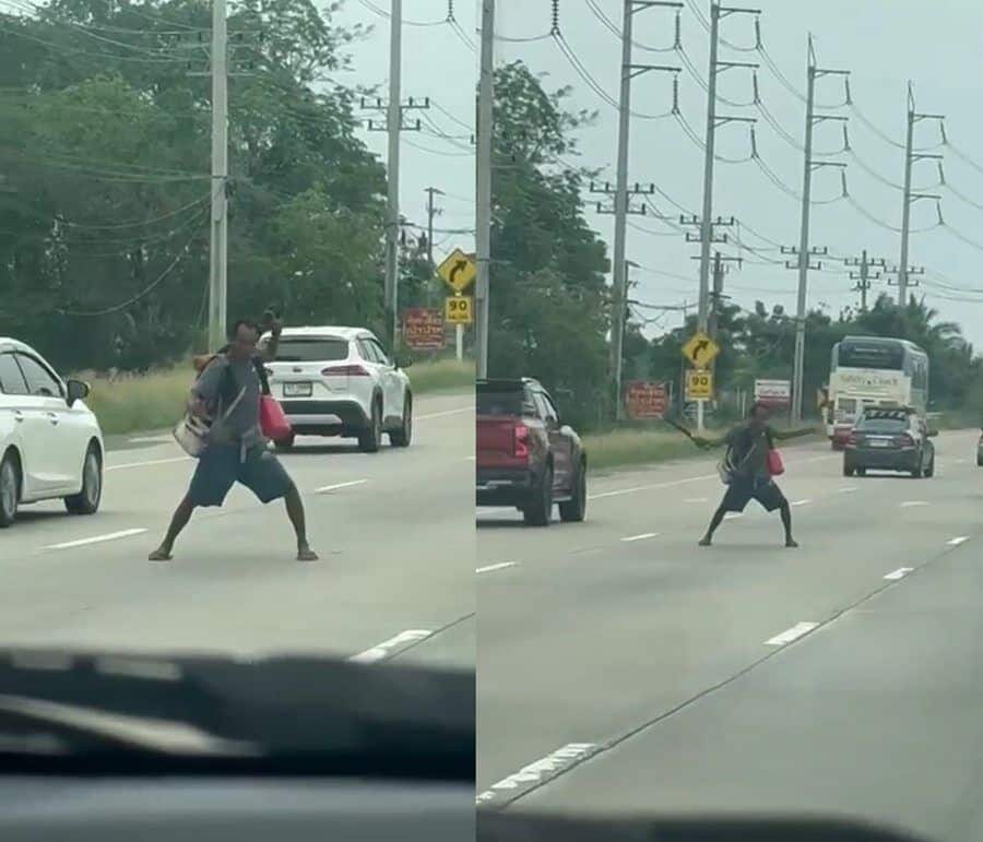 Homeless man’s martial arts dance stops traffic on Thai road | News by Thaiger