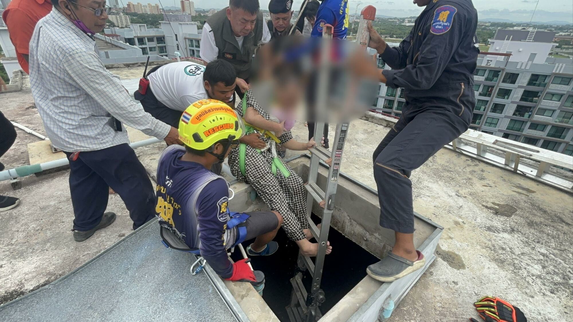 Chinese tourist rescued after rooftop water tank swim in Pattaya | News by Thaiger