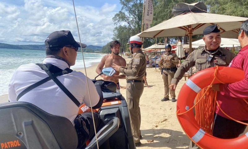Phuket police hit the sand in beach safety crackdown | News by Thaiger