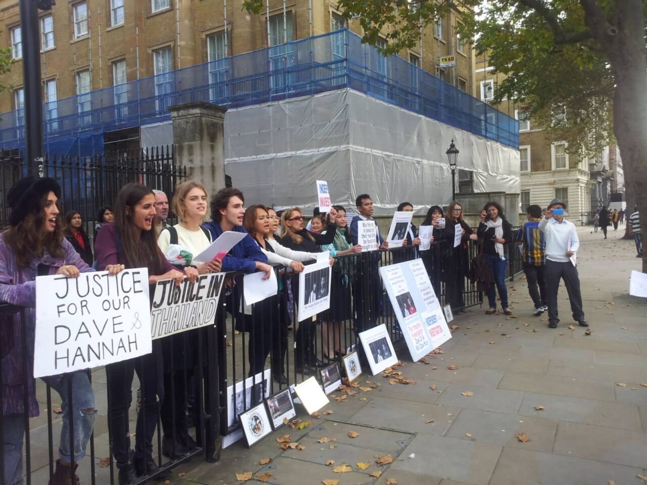 Protestors in London demanding justice for Burmese migrant workers in Thailand